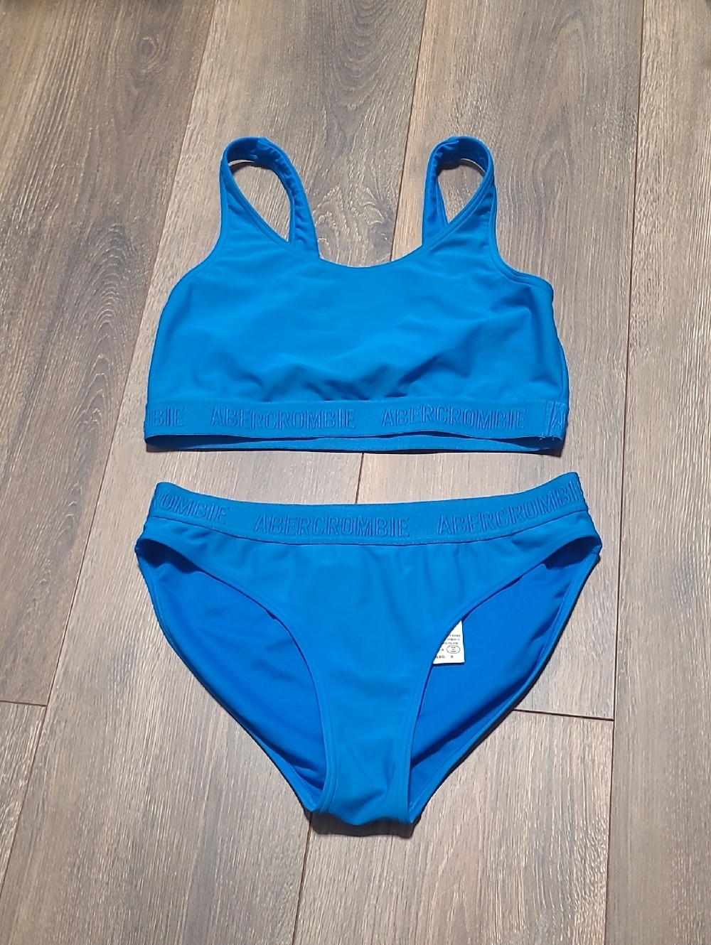 Abercrombie Kids Girls Blue 2pc Swimsuit Criss Cross Back Size 15/16 Kids